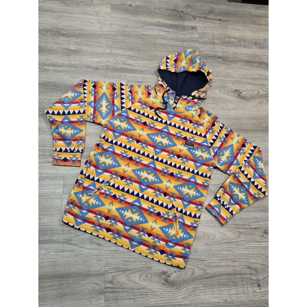 Free Nature Pullover Hoodie Fleece Geometric Pattern Kangaroo Pocket L Men's
